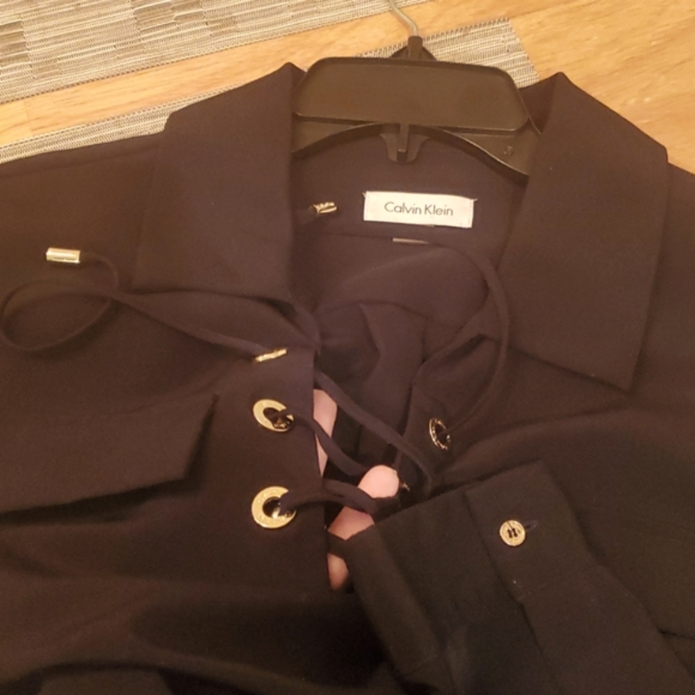 Dress gold round buttons shift dress